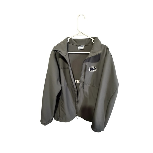 Columbia Penn State Softshell Jacket Men’s Large Gray Fleece Lined Full Zip PSU - Picture 7 of 10